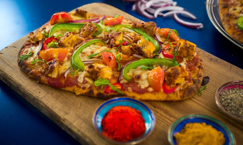 Tandoori Chicken Naan Pizza