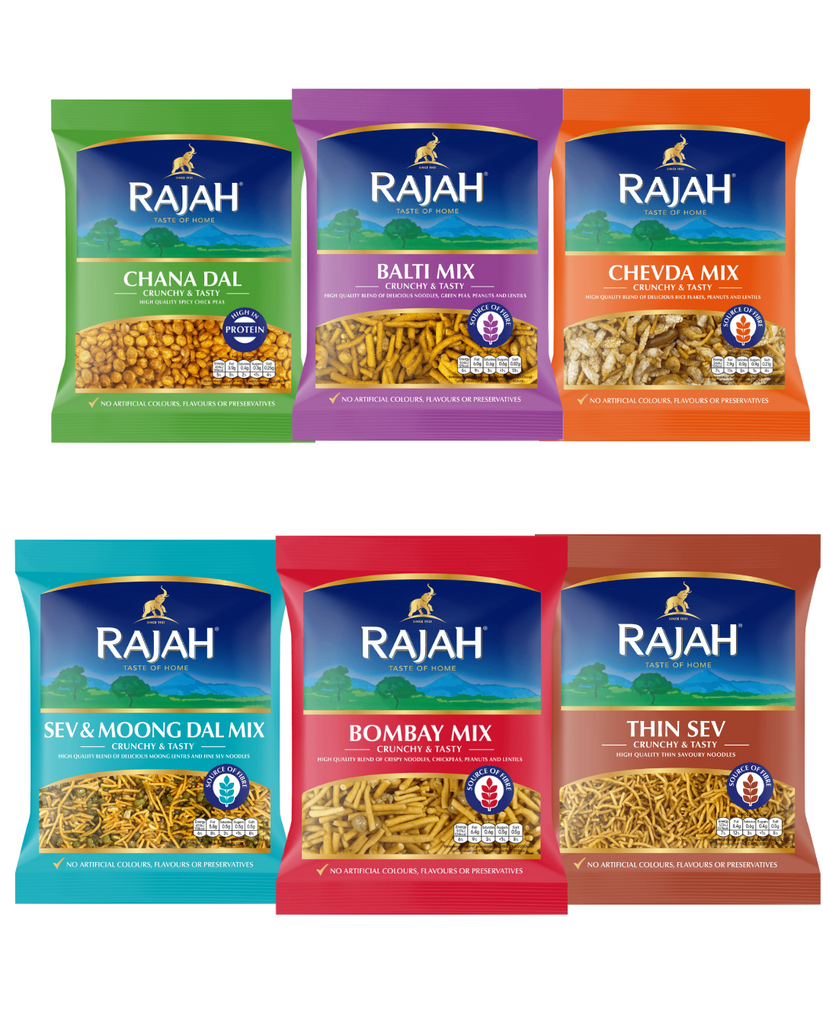 Rajah Snacks Multipack – All 6 Flavours in One! – Rajah Spices